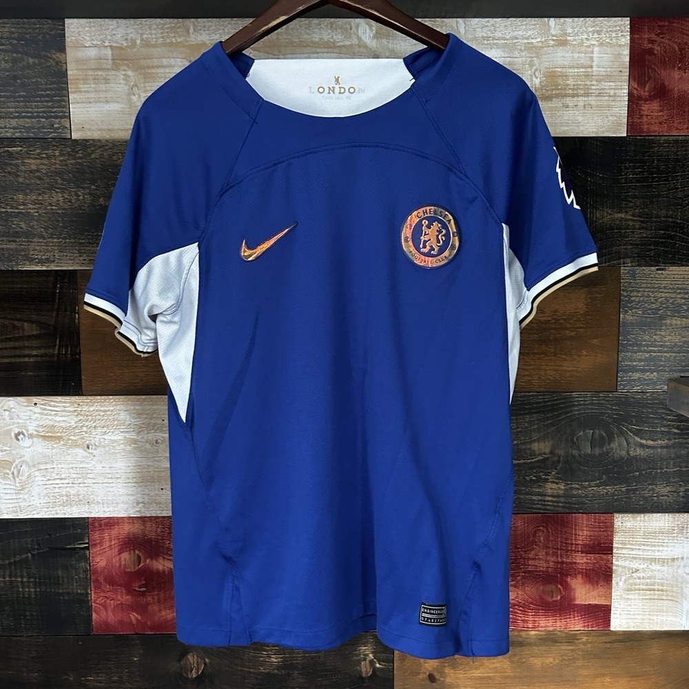MEN'S MEDIUM‎ CHELSEA LONDON HOME FOOTBALL SHIRT 2023 2024 SOCCER JERSEY BLUE
